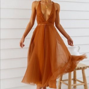 Summer Cinderella Midi Dress (chocolate)
